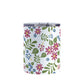 Burgundy Blue Green Flowers Pattern Tumbler Cup (10oz, stainless steel insulated) at Amy's Coffee Mugs