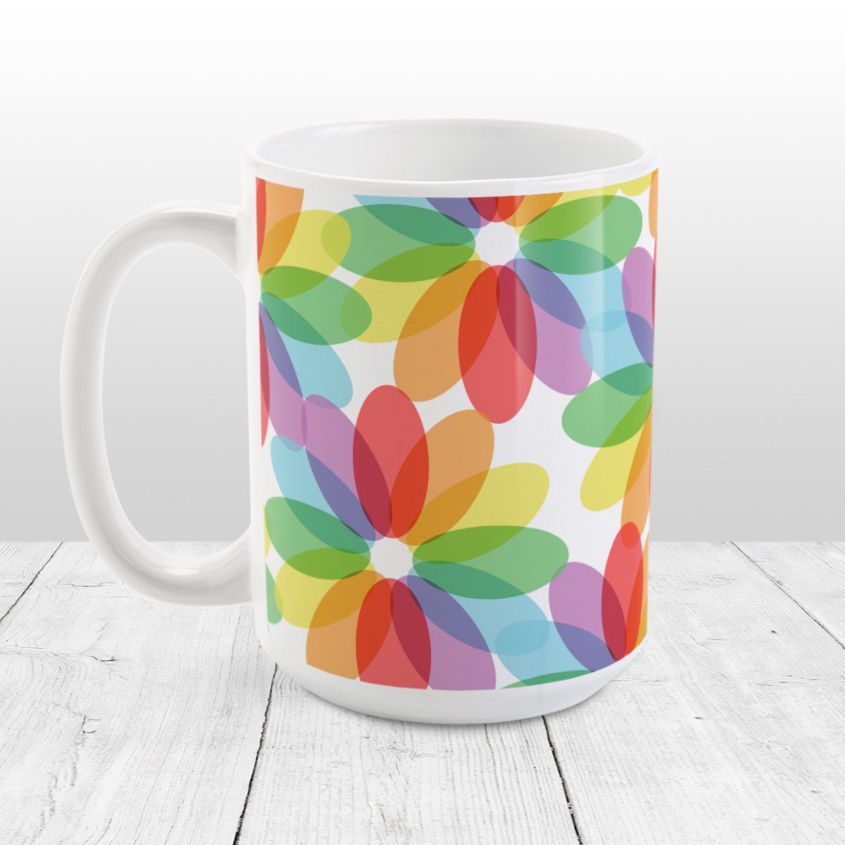 Color Lovers Rainbow Flower Mug at Amy's Coffee Mugs