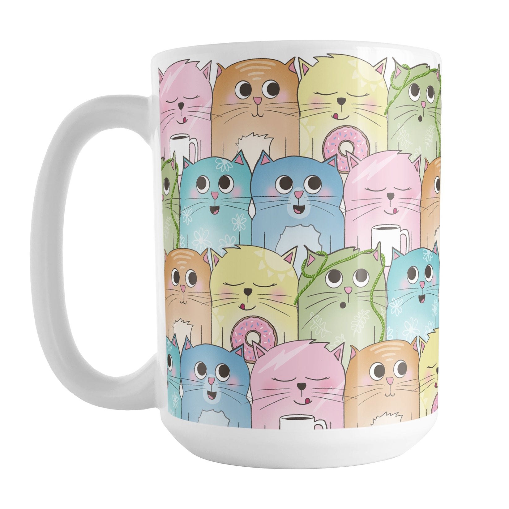 Colorful Cat Stack Pattern Mug | Fun Ceramic Mug for Cat Lovers – Amy's ...