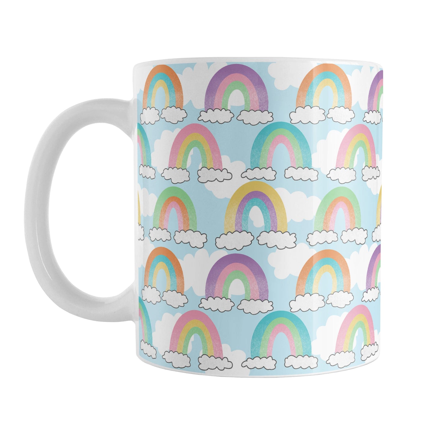 Colorful Rainbows Sky Pattern Mug (11oz) at Amy's Coffee Mugs