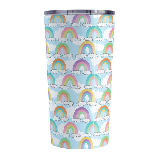 Colorful Rainbows Sky Pattern Tumbler Cup (20oz, stainless steel insulated) at Amy's Coffee Mugs