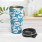 Cute Blue Narwhal Bubble Pattern Travel Mug (15oz) at Amy's Coffee Mugs