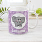 Cute Elephant Bubbly Purple - Personalized Elephant Mug at Amy's Coffee Mugs