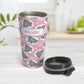 Cute Elephant Pattern - Personalized Pink Elephant Travel Mug at Amy's Coffee Mugs