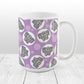 Cute Elephant Pattern Purple Mug at Amy's Coffee Mugs