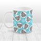 Cute Elephant Pattern Turquoise Mug at Amy's Coffee Mugs