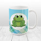 Cute Frog Green and Blue Plaid Pattern - Cute Frog Mug at Amy's Coffee Mugs