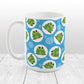 Cute Frog Pattern Blue Mug at Amy's Coffee Mugs