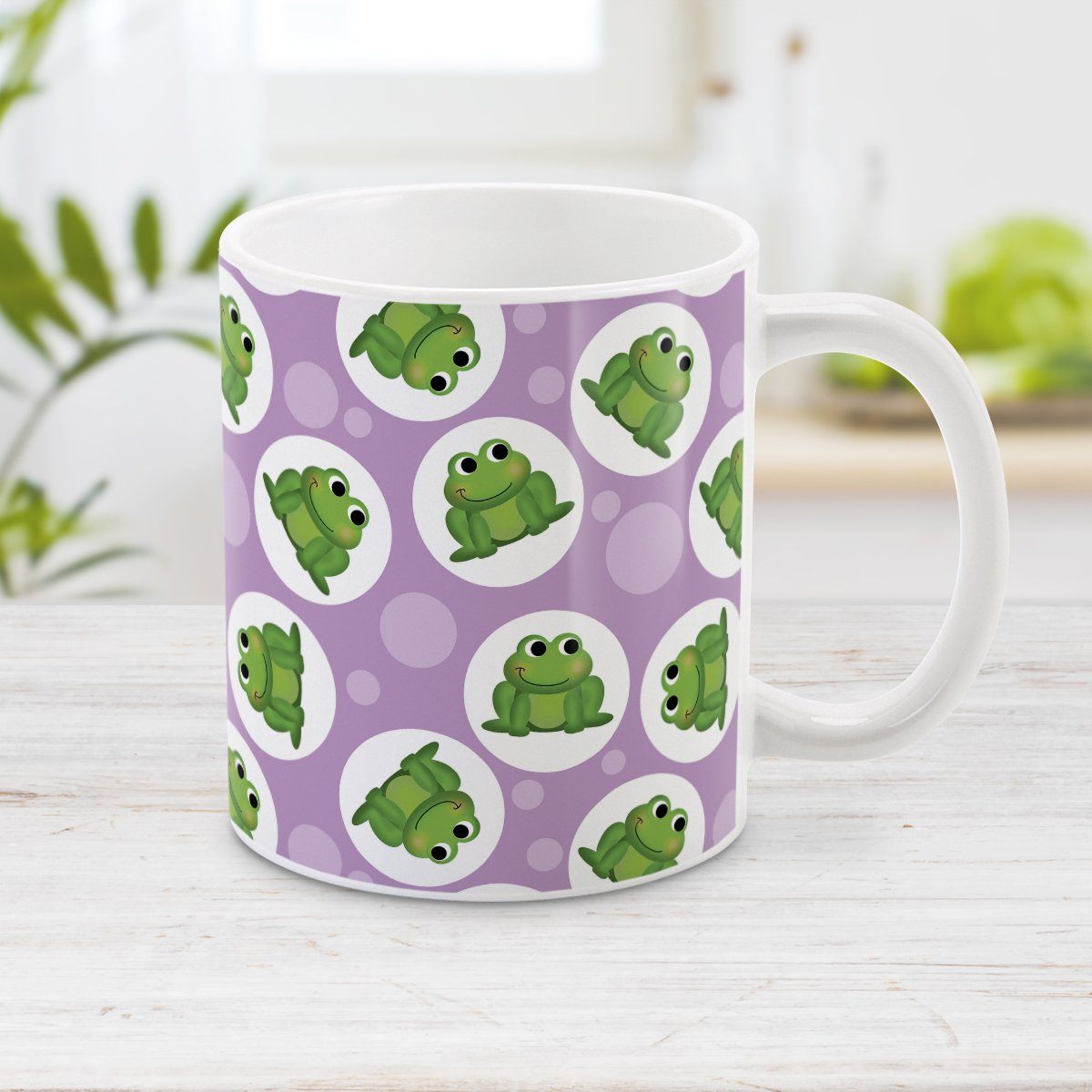 Purple Frog Mug - Cute Frog Pattern Purple Frog Mug at Amy's Coffee Mugs