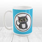 Cute Gray Cat - Blue Cat Mug at Amy's Coffee Mugs