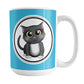 Cute Gray Cat Blue Mug (15oz) at Amy's Coffee Mugs