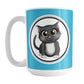 Cute Gray Cat Blue Mug (15oz) at Amy's Coffee Mugs