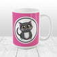 Cute Gray Cat - Fuchsia Pink Cat Mug at Amy's Coffee Mugs