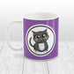 Cute Gray Cat - Purple Cat Mug at Amy's Coffee Mugs