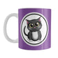Cute Gray Cat Purple Mug (11oz) at Amy's Coffee Mugs