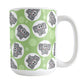 Cute Green Elephant Pattern Mug (15oz) at Amy's Coffee Mugs