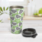 Cute Green Elephant Pattern Travel Mug (15oz) at Amy's Coffee Mugs