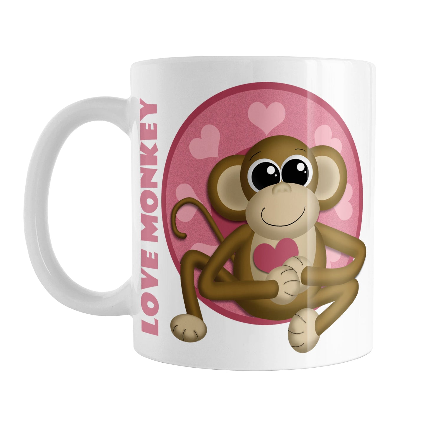 Cute Heart Love Monkey Mug (11oz) at Amy's Coffee Mugs
