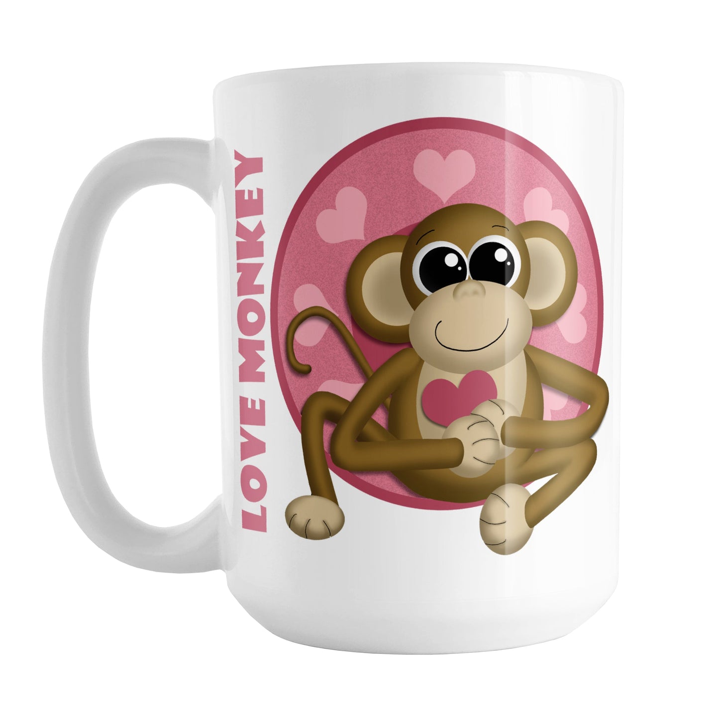 Cute Heart Love Monkey Mug (15oz) at Amy's Coffee Mugs