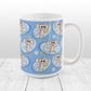 Cute Blue Monkey Pattern Mug (15oz) at Amy's Coffee Mugs