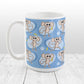 Cute Blue Monkey Pattern Mug (15oz) at Amy's Coffee Mugs