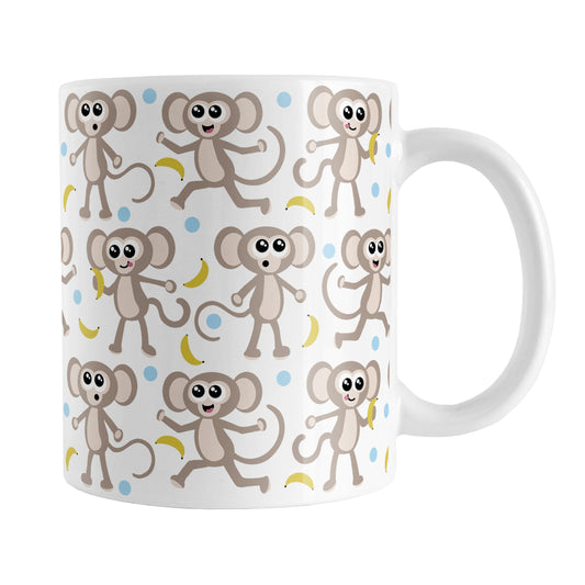 Cute Monkey Pattern with Blue Dots Mug (11oz) at Amy's Coffee Mugs
