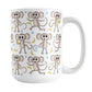 Cute Monkey Pattern with Blue Dots Mug (15oz) at Amy's Coffee Mugs