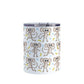 Cute Monkey Pattern with Blue Dots Tumbler Cup (10oz) at Amy's Coffee Mugs. A stainless steel tumbler cup designed with an adorable pattern of monkeys having fun, complete with bananas and blue dots around them, that wraps around the cup. 