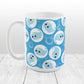 Cute Narwhal Bubble Pattern Blue Mug at Amy's Coffee Mugs