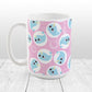 Cute Narwhal Bubble Pattern Pink Mug at Amy's Coffee Mugs