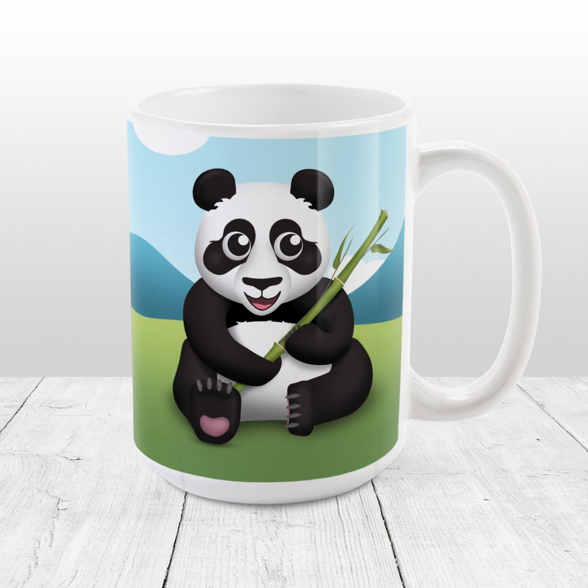 Cute Panda with Bamboo - Panda Mug at Amy's Coffee Mugs