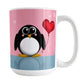 Cute Penguin Heart Balloon Mug (15oz) at Amy's Coffee Mugs