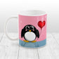 Cute Penguin Heart Balloon Mug at Amy's Coffee Mugs