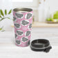 Cute Pink Elephant Pattern Travel Mug (15oz) at Amy's Coffee Mugs