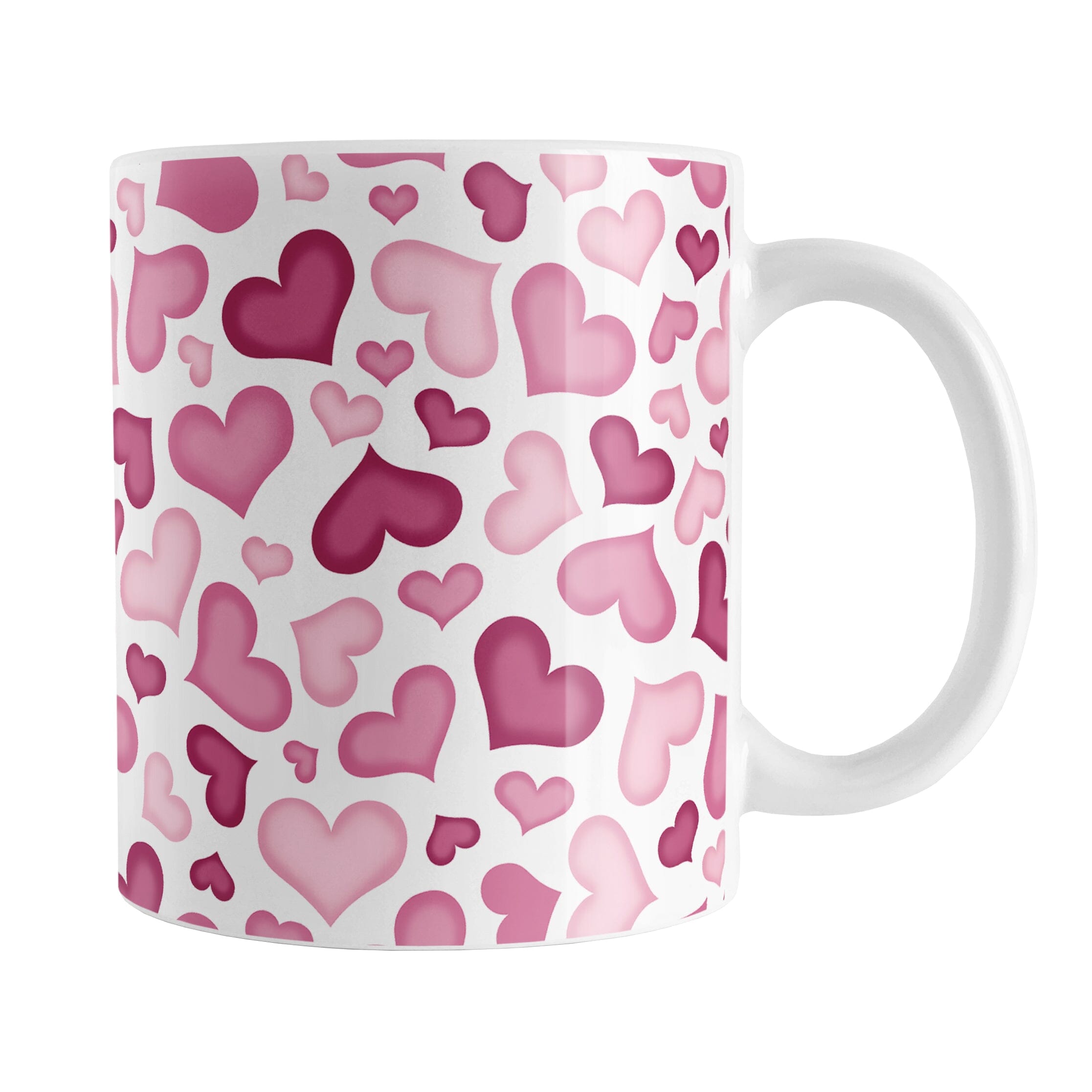 Cute Pink Hearts Pattern Mug – Amy's Coffee Mugs