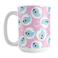 Cute Pink Narwhal Bubble Pattern Mug (15oz) at Amy's Coffee Mugs