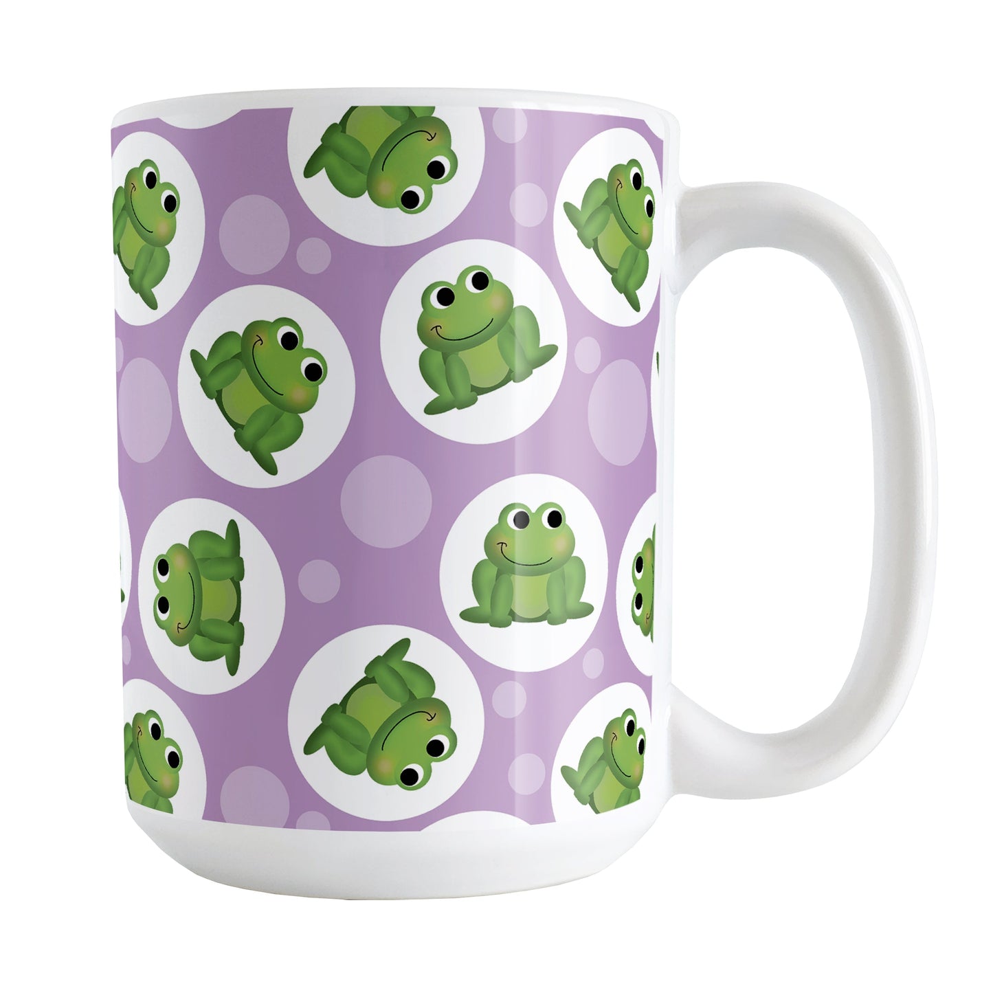 Cute Purple Frog Pattern Mug (15oz) at Amy's Coffee Mugs