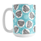 Cute Turquoise Elephant Pattern Mug (15oz) at Amy's Coffee Mugs