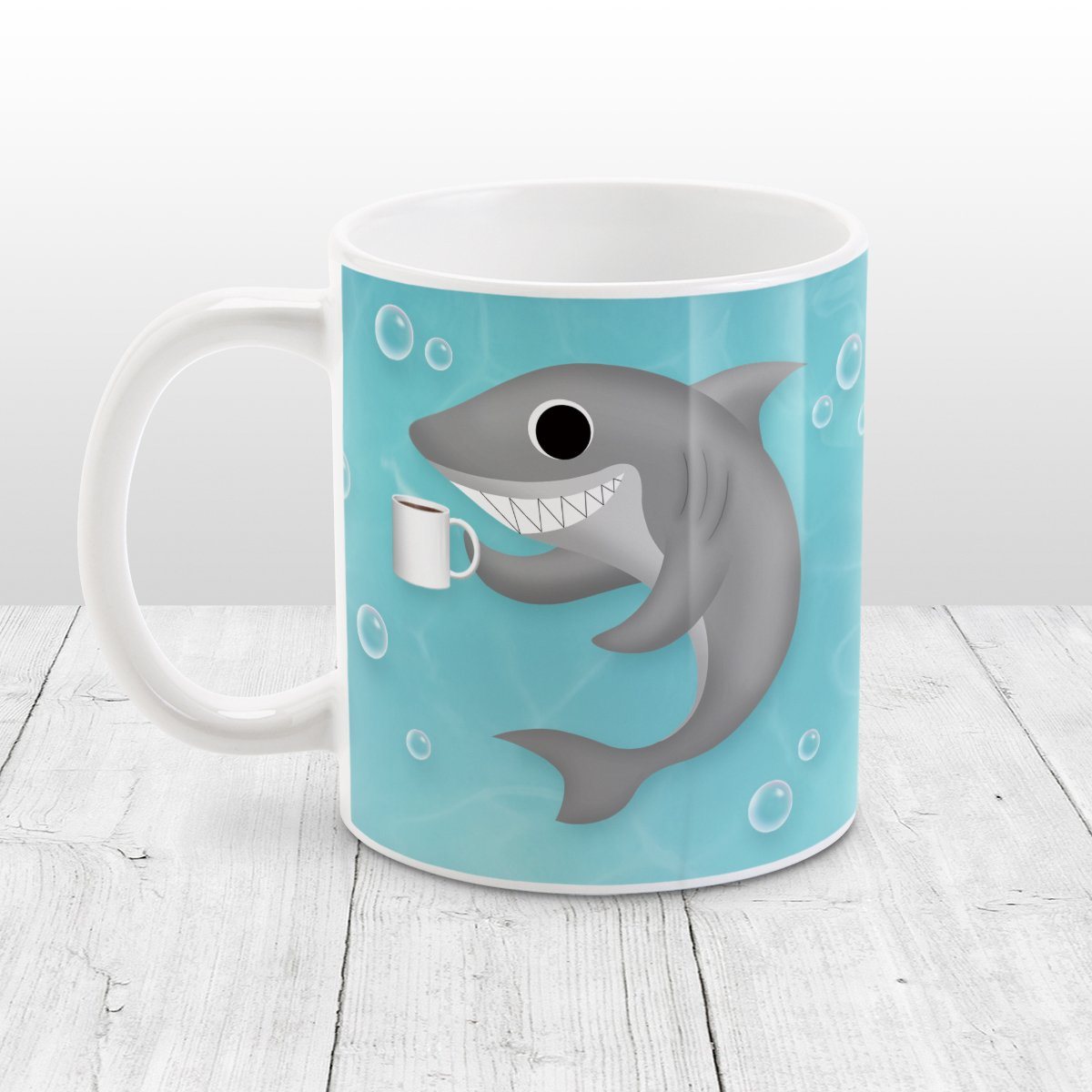 Cute Under the Sea Coffee Shark Mug at Amy's Coffee Mugs