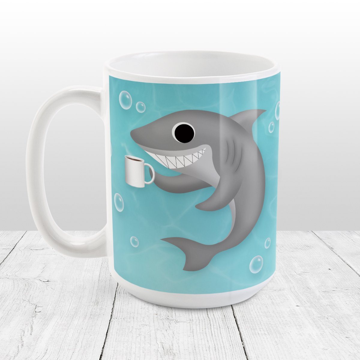 Cute Under the Sea Coffee Shark Mug at Amy's Coffee Mugs