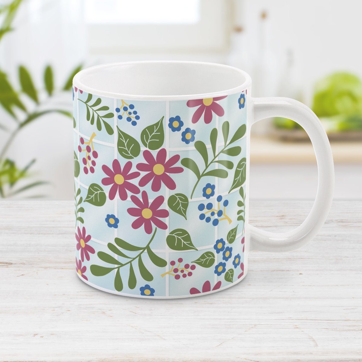 Flowers in the Greenhouse Mug (11oz) at Amy's Coffee Mugs