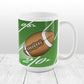 Football Field Green Football Mug at Amy's Coffee Mugs