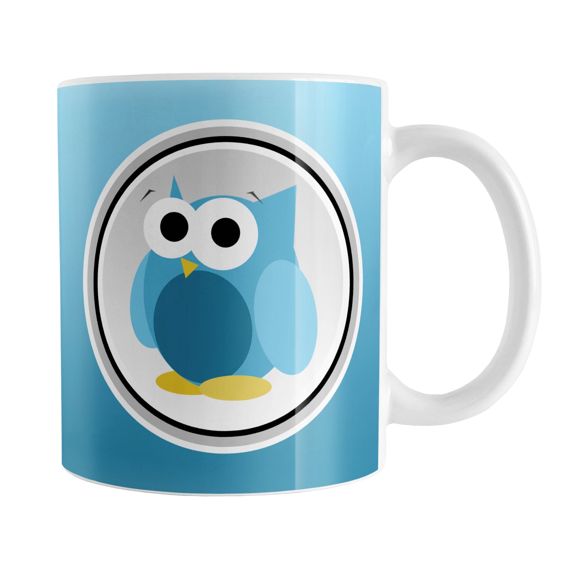 Funny Cute Blue Owl Mug (11oz) at Amy's Coffee Mugs