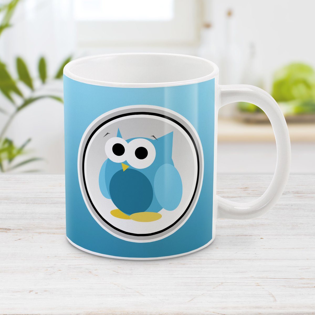 Blue Owl Mug - Funny Cute Blue Owl Mug at Amy's Coffee Mugs