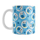 Funny Cute Blue Owl Pattern Mug (11oz) at Amy's Coffee Mugs
