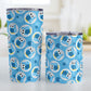 Funny Cute Blue Owl Pattern Tumbler Cup (20oz and 10oz, stainless steel insulated) at Amy's Coffee Mugs
