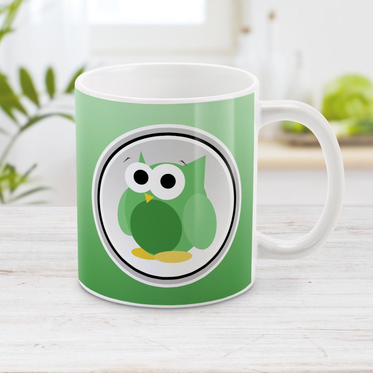 Green Owl Mug - Funny Cute Green Owl Mug at Amy's Coffee Mugs