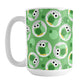 Funny Cute Green Owl Pattern Mug (15oz) at Amy's Coffee Mugs