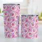 Funny Cute Pink Owl Pattern Tumbler Cup (20oz and 10oz, stainless steel insulated) at Amy's Coffee Mugs