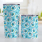 Funny Cute Turquoise Owl Pattern Tumbler Cup (20oz on 10oz, stainless steel insulated) at Amy's Coffee Mugs